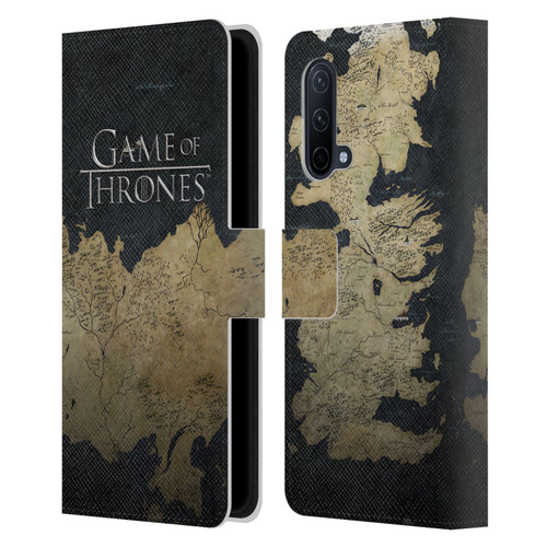 HBO Game of Thrones Key Art Westeros Map Leather Book Wallet Case Cover For OnePlus Nord CE 5G