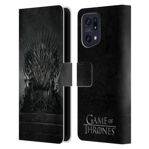 HBO Game of Thrones Key Art Iron Throne Leather Book Wallet Case Cover For OPPO Find X5