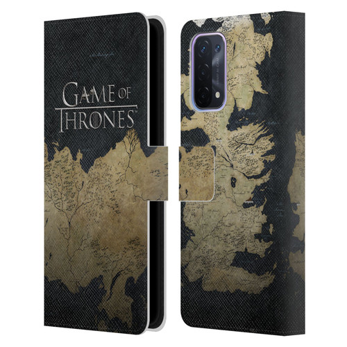 HBO Game of Thrones Key Art Westeros Map Leather Book Wallet Case Cover For OPPO A54 5G