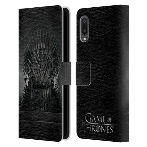 HBO Game of Thrones Key Art Iron Throne Leather Book Wallet Case Cover For Samsung Galaxy A02/M02 (2021)