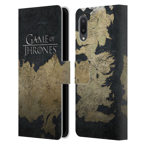 HBO Game of Thrones Key Art Westeros Map Leather Book Wallet Case Cover For Samsung Galaxy A02/M02 (2021)