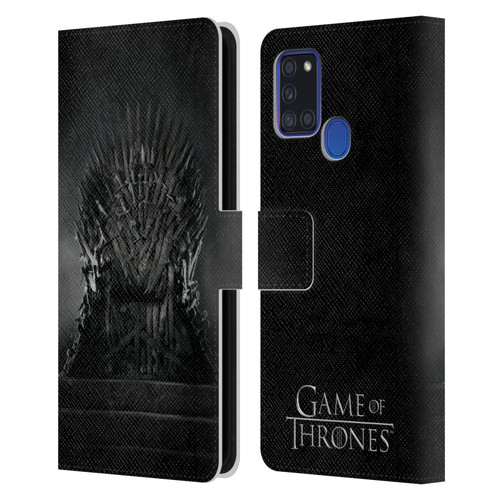 HBO Game of Thrones Key Art Iron Throne Leather Book Wallet Case Cover For Samsung Galaxy A21s (2020)