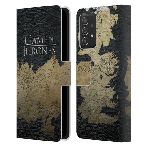 HBO Game of Thrones Key Art Westeros Map Leather Book Wallet Case Cover For Samsung Galaxy A52 / A52s / 5G (2021)