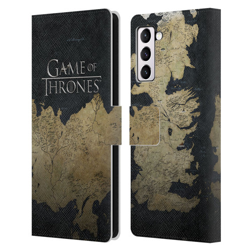 HBO Game of Thrones Key Art Westeros Map Leather Book Wallet Case Cover For Samsung Galaxy S21+ 5G
