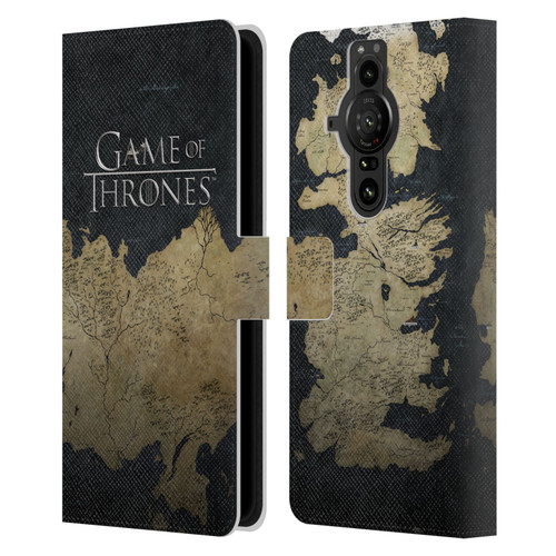 HBO Game of Thrones Key Art Westeros Map Leather Book Wallet Case Cover For Sony Xperia Pro-I