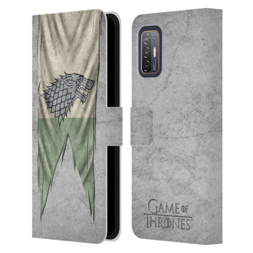 HBO Game of Thrones Sigil Flags Stark Leather Book Wallet Case Cover For HTC Desire 21 Pro 5G