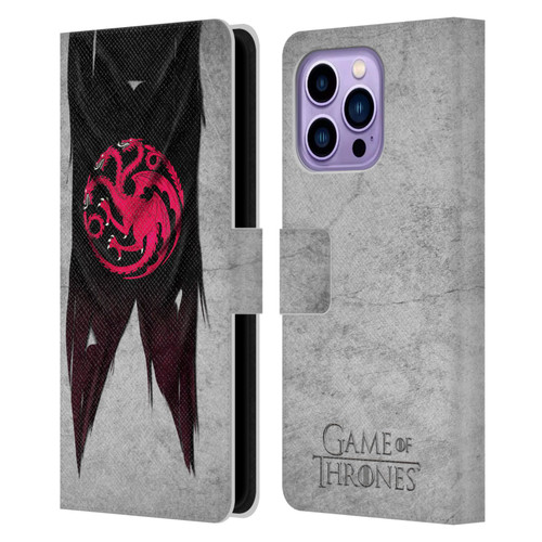 HBO Game of Thrones Sigil Flags Targaryen Leather Book Wallet Case Cover For Apple iPhone 14 Pro Max