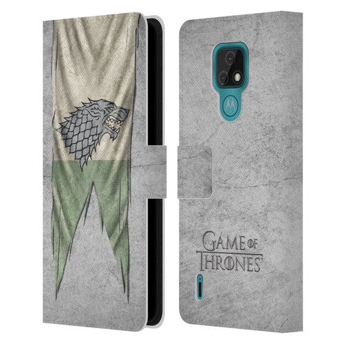 HBO Game of Thrones Sigil Flags Stark Leather Book Wallet Case Cover For Motorola Moto E7
