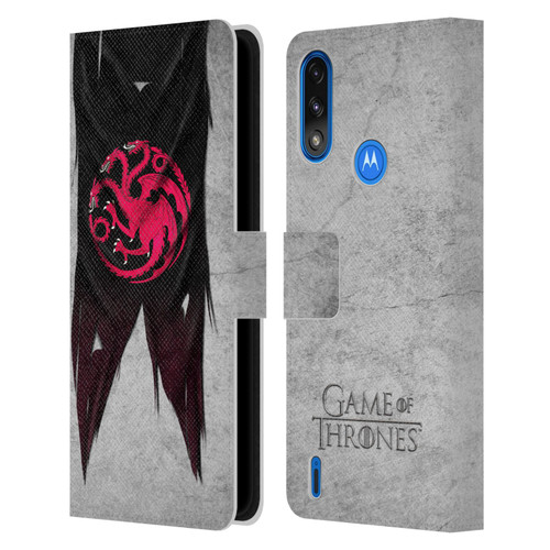 HBO Game of Thrones Sigil Flags Targaryen Leather Book Wallet Case Cover For Motorola Moto E7 Power / Moto E7i Power