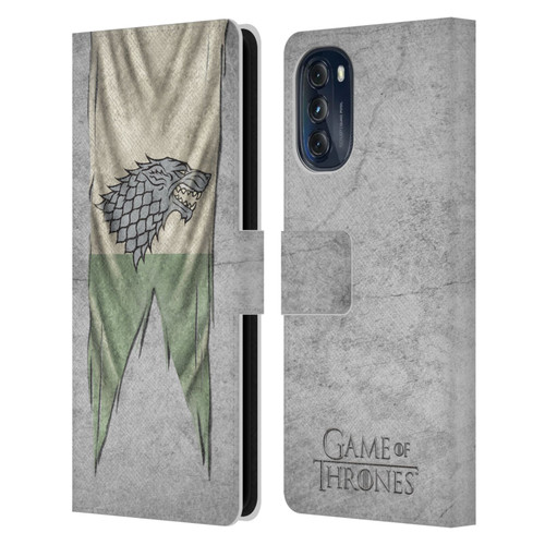 HBO Game of Thrones Sigil Flags Stark Leather Book Wallet Case Cover For Motorola Moto G (2022)