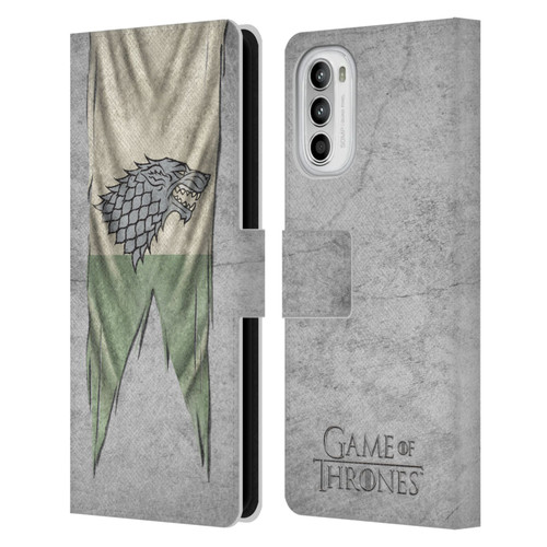 HBO Game of Thrones Sigil Flags Stark Leather Book Wallet Case Cover For Motorola Moto G52