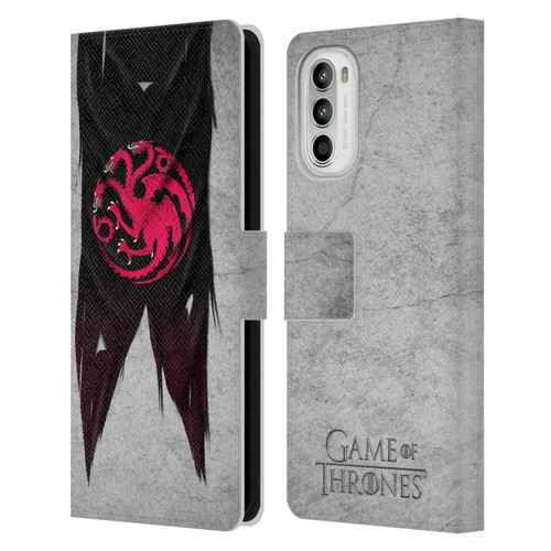 HBO Game of Thrones Sigil Flags Targaryen Leather Book Wallet Case Cover For Motorola Moto G52