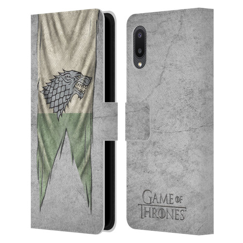 HBO Game of Thrones Sigil Flags Stark Leather Book Wallet Case Cover For Samsung Galaxy A02/M02 (2021)