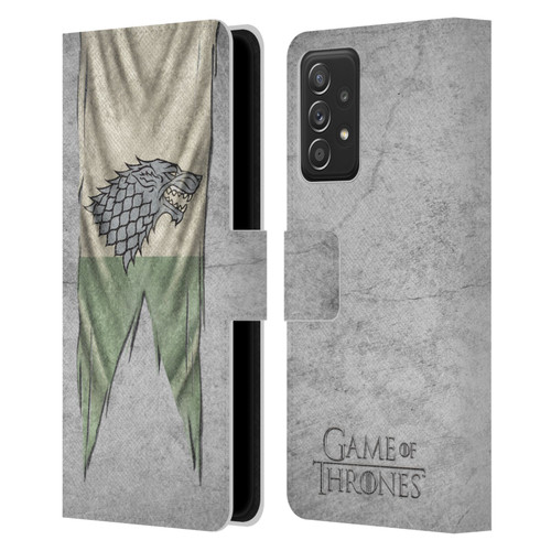 HBO Game of Thrones Sigil Flags Stark Leather Book Wallet Case Cover For Samsung Galaxy A52 / A52s / 5G (2021)