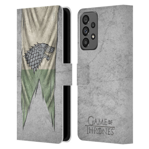 HBO Game of Thrones Sigil Flags Stark Leather Book Wallet Case Cover For Samsung Galaxy A73 5G (2022)