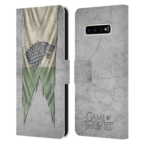 HBO Game of Thrones Sigil Flags Stark Leather Book Wallet Case Cover For Samsung Galaxy S10+ / S10 Plus