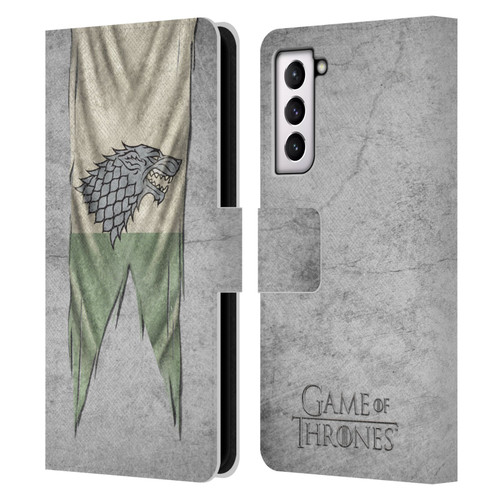 HBO Game of Thrones Sigil Flags Stark Leather Book Wallet Case Cover For Samsung Galaxy S21 5G