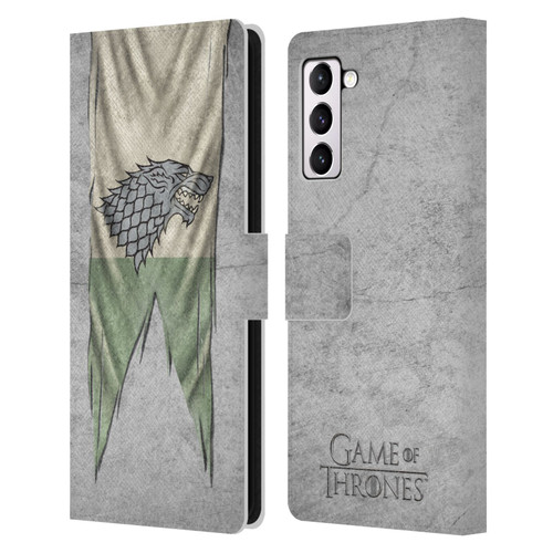 HBO Game of Thrones Sigil Flags Stark Leather Book Wallet Case Cover For Samsung Galaxy S21+ 5G