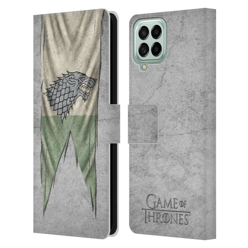 HBO Game of Thrones Sigil Flags Stark Leather Book Wallet Case Cover For Samsung Galaxy M33 (2022)