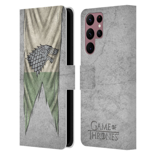 HBO Game of Thrones Sigil Flags Stark Leather Book Wallet Case Cover For Samsung Galaxy S22 Ultra 5G