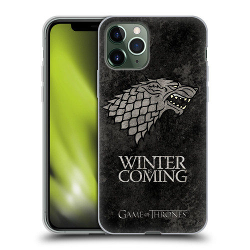 HBO Game of Thrones Dark Distressed Look Sigils Stark Soft Gel Case for Apple iPhone 11 Pro