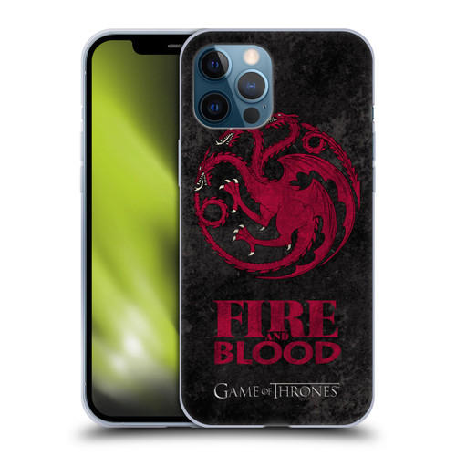 HBO Game of Thrones Dark Distressed Look Sigils Targaryen Soft Gel Case for Apple iPhone 12 Pro Max