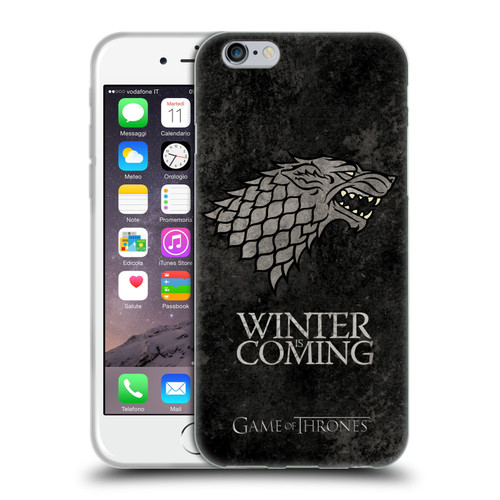 HBO Game of Thrones Dark Distressed Look Sigils Stark Soft Gel Case for Apple iPhone 6 / iPhone 6s