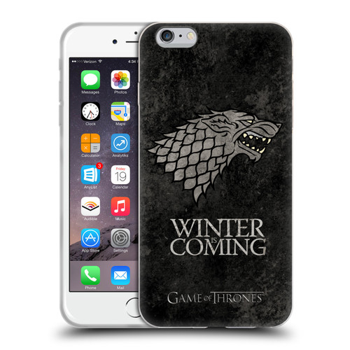 HBO Game of Thrones Dark Distressed Look Sigils Stark Soft Gel Case for Apple iPhone 6 Plus / iPhone 6s Plus