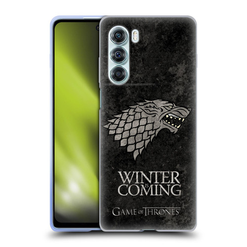HBO Game of Thrones Dark Distressed Look Sigils Stark Soft Gel Case for Motorola Edge S30 / Moto G200 5G
