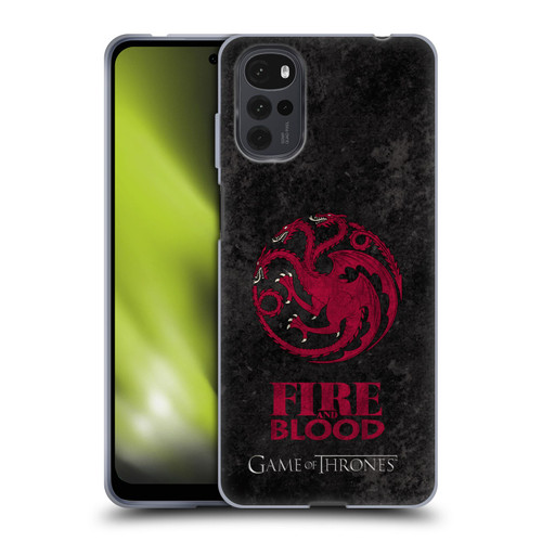 HBO Game of Thrones Dark Distressed Look Sigils Targaryen Soft Gel Case for Motorola Moto G22