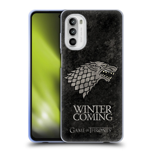 HBO Game of Thrones Dark Distressed Look Sigils Stark Soft Gel Case for Motorola Moto G52