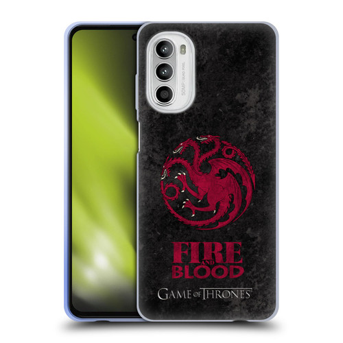 HBO Game of Thrones Dark Distressed Look Sigils Targaryen Soft Gel Case for Motorola Moto G52
