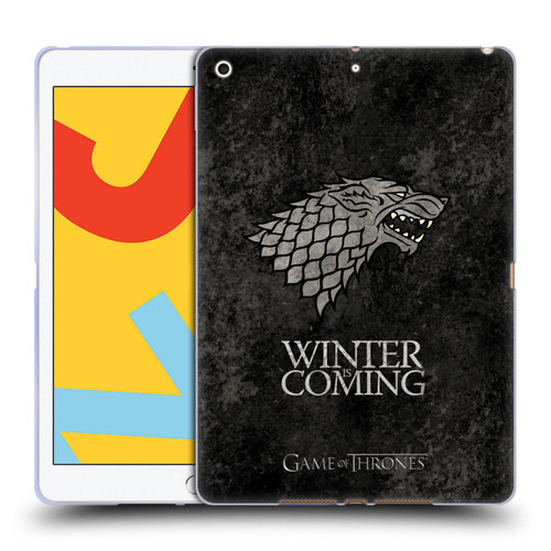 HBO Game of Thrones Dark Distressed Look Sigils Stark Soft Gel Case for Apple iPad 10.2 2019/2020/2021