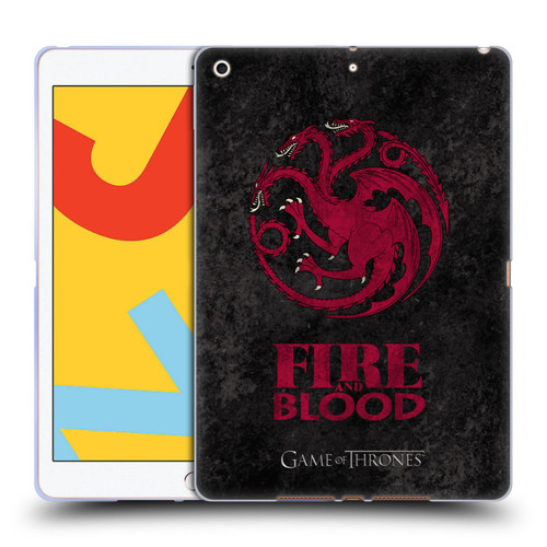 HBO Game of Thrones Dark Distressed Look Sigils Targaryen Soft Gel Case for Apple iPad 10.2 2019/2020/2021