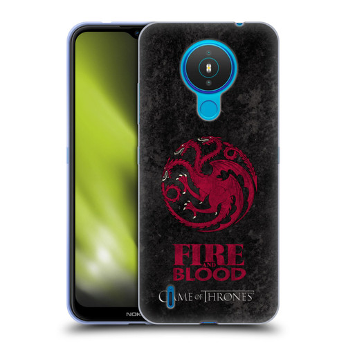 HBO Game of Thrones Dark Distressed Look Sigils Targaryen Soft Gel Case for Nokia 1.4