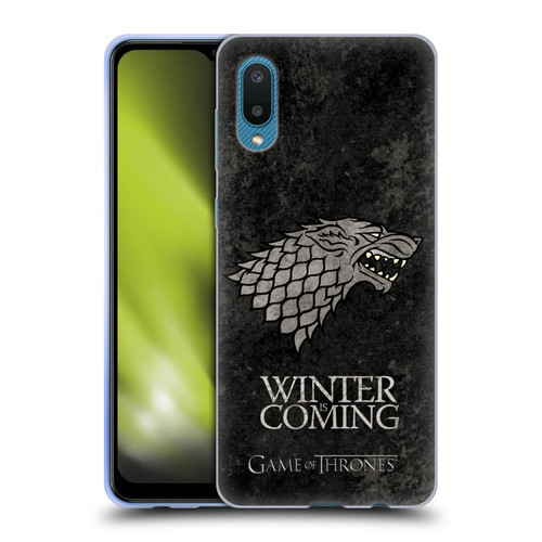 HBO Game of Thrones Dark Distressed Look Sigils Stark Soft Gel Case for Samsung Galaxy A02/M02 (2021)
