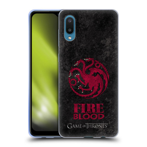 HBO Game of Thrones Dark Distressed Look Sigils Targaryen Soft Gel Case for Samsung Galaxy A02/M02 (2021)
