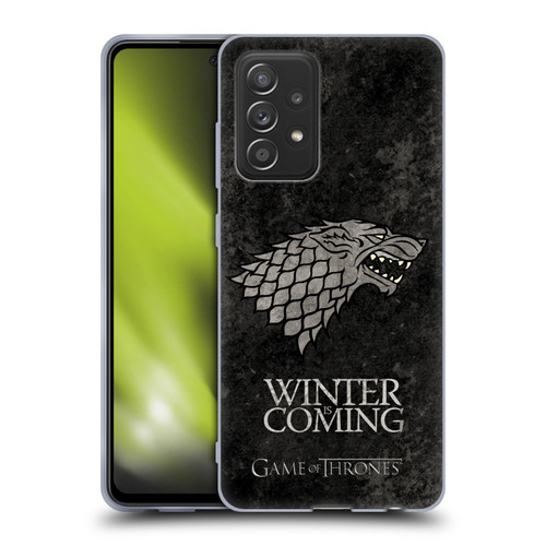 HBO Game of Thrones Dark Distressed Look Sigils Stark Soft Gel Case for Samsung Galaxy A52 / A52s / 5G (2021)