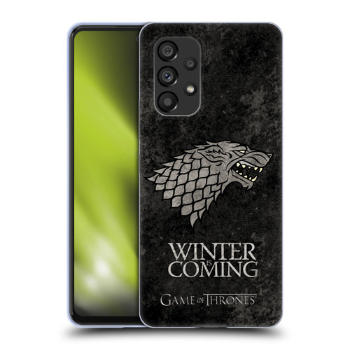 HBO Game of Thrones Dark Distressed Look Sigils Stark Soft Gel Case for Samsung Galaxy A53 5G (2022)