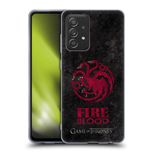 HBO Game of Thrones Dark Distressed Look Sigils Targaryen Soft Gel Case for Samsung Galaxy A52 / A52s / 5G (2021)