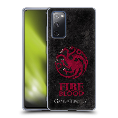 HBO Game of Thrones Dark Distressed Look Sigils Targaryen Soft Gel Case for Samsung Galaxy S20 FE / 5G
