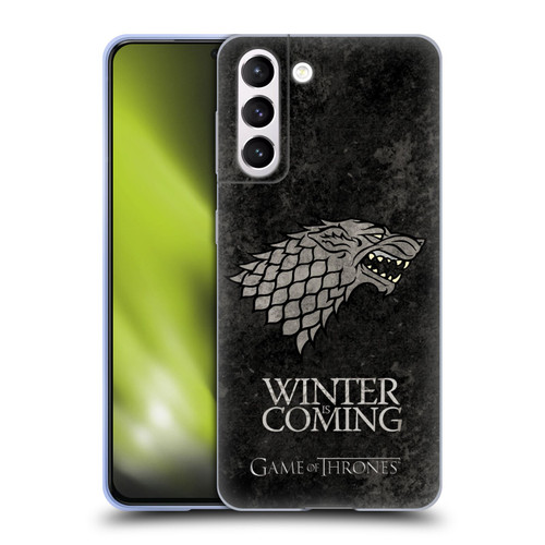 HBO Game of Thrones Dark Distressed Look Sigils Stark Soft Gel Case for Samsung Galaxy S21 5G