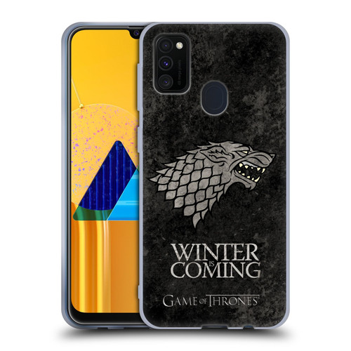 HBO Game of Thrones Dark Distressed Look Sigils Stark Soft Gel Case for Samsung Galaxy M30s (2019)/M21 (2020)