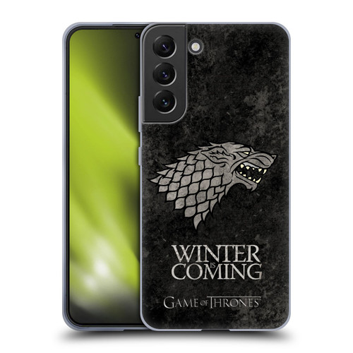 HBO Game of Thrones Dark Distressed Look Sigils Stark Soft Gel Case for Samsung Galaxy S22+ 5G