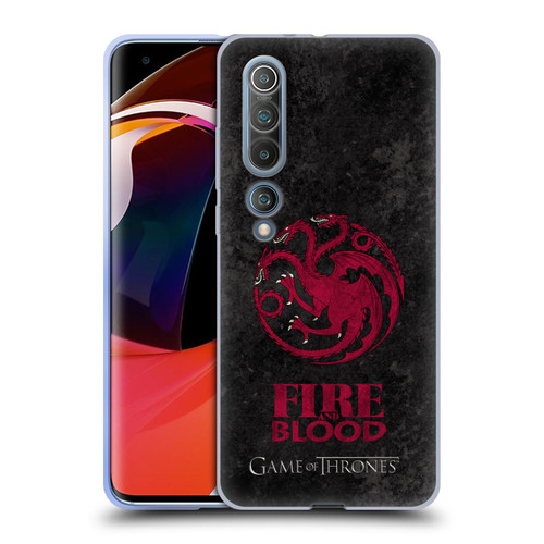 HBO Game of Thrones Dark Distressed Look Sigils Targaryen Soft Gel Case for Xiaomi Mi 10 5G / Mi 10 Pro 5G