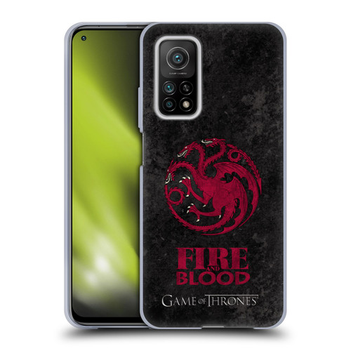 HBO Game of Thrones Dark Distressed Look Sigils Targaryen Soft Gel Case for Xiaomi Mi 10T 5G