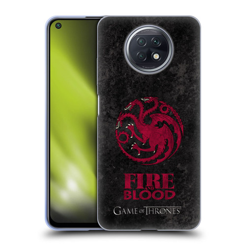 HBO Game of Thrones Dark Distressed Look Sigils Targaryen Soft Gel Case for Xiaomi Redmi Note 9T 5G