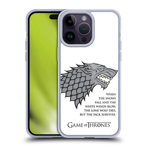 HBO Game of Thrones Graphics White Winds Soft Gel Case for Apple iPhone 14 Pro Max