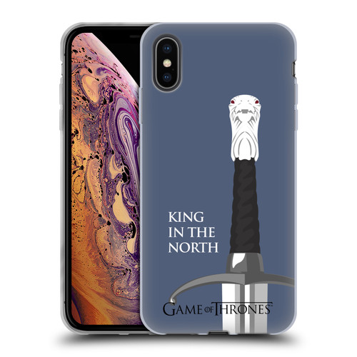HBO Game of Thrones Graphics Longclaw King North Soft Gel Case for Apple iPhone XS Max