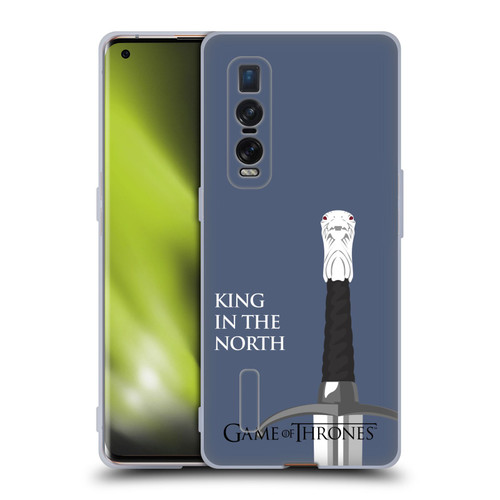 HBO Game of Thrones Graphics Longclaw King North Soft Gel Case for OPPO Find X2 Pro 5G